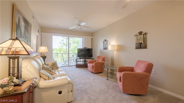14541 Legends Blvd N Unit 206, Fort Myers, FL 33912 - carpeted living room featuring ceiling fan