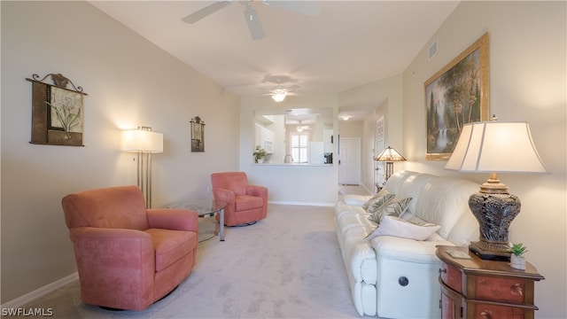 14541 Legends Blvd N Unit 206, Fort Myers, FL 33912 - living room with light carpet and ceiling fan