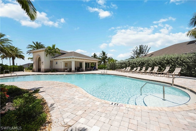 view of pool with a patio