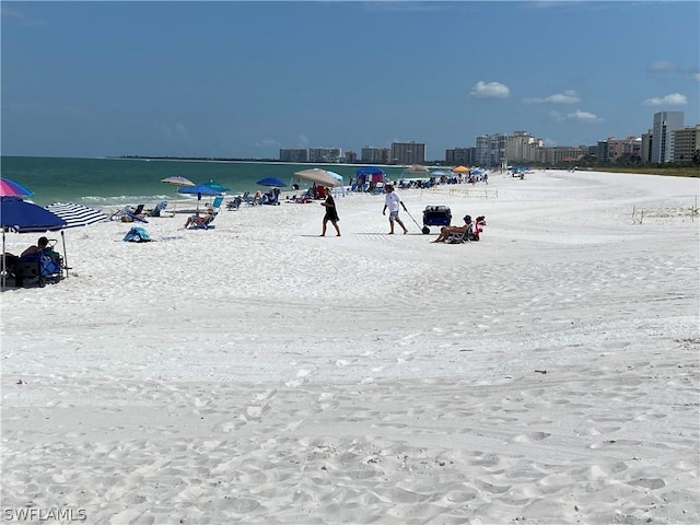 water view featuring a beach view