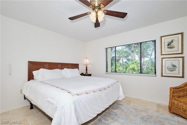 bedroom with ceiling fan