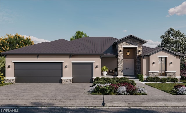 view of front facade featuring a garage