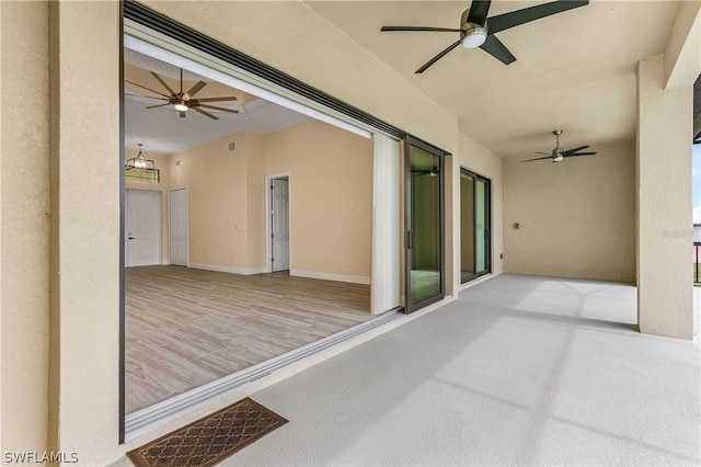 view of patio / terrace with ceiling fan