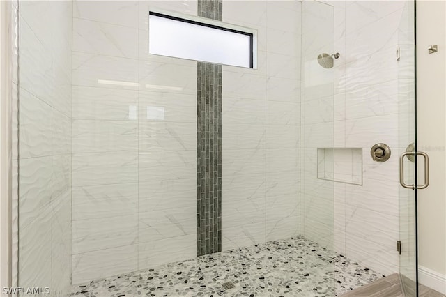 bathroom with walk in shower