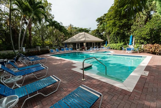 view of pool with a patio