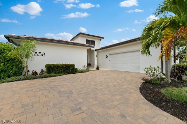 view of front of house with a garage