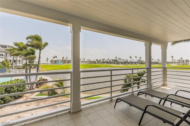 view of patio with a balcony