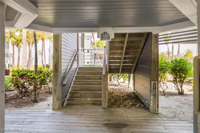 exterior space featuring a wooden deck