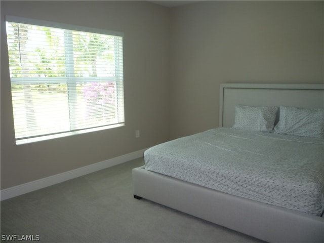 bedroom featuring multiple windows and carpet flooring