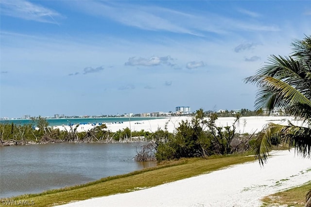 water view with a view of the beach