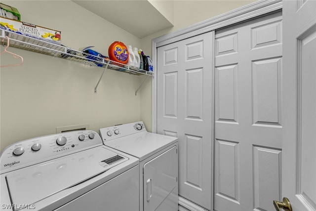 laundry room with washing machine and dryer and hookup for a washing machine