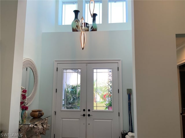 foyer with french doors