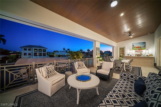 view of patio / terrace with outdoor dining area and an outdoor living space