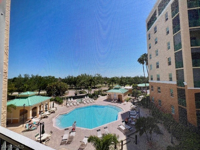 view of pool with a patio