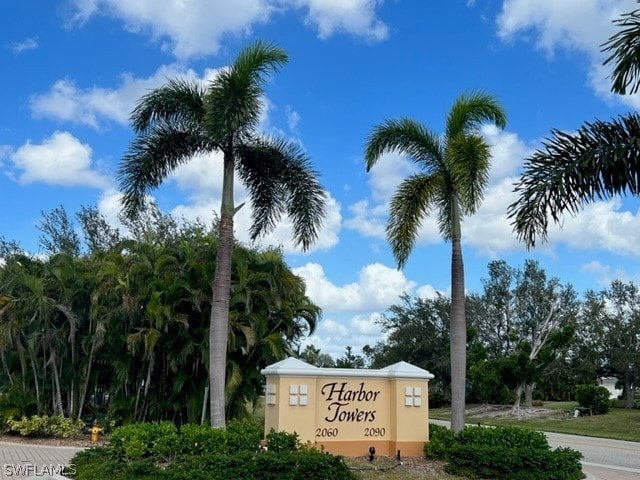 view of community sign