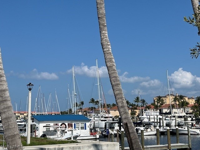 exterior space featuring a water view