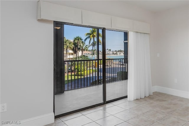 entryway featuring light tile patterned floors