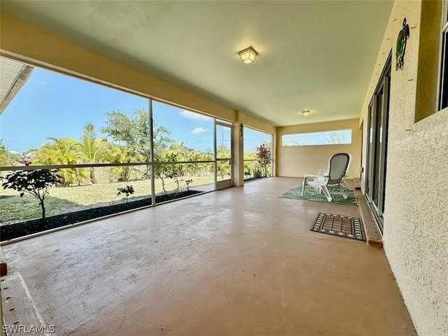 view of unfurnished sunroom