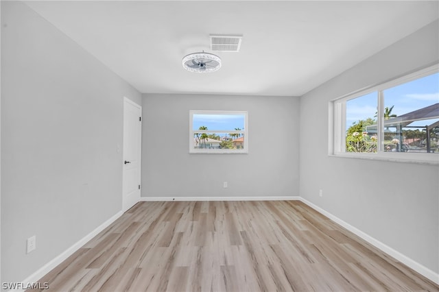 empty room featuring light hardwood / wood-style flooring