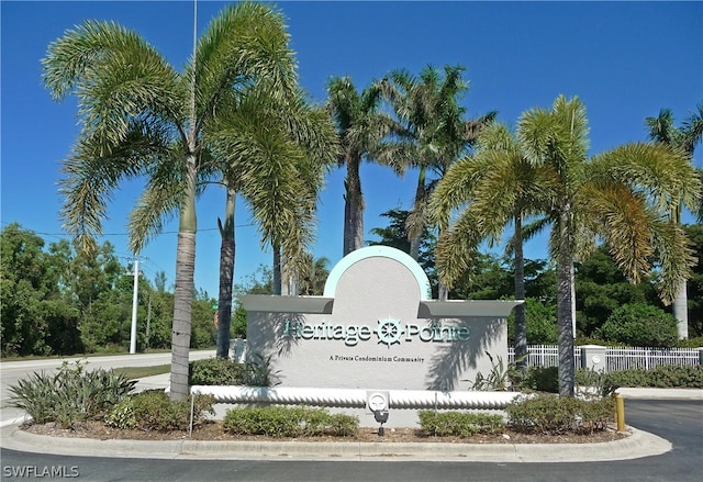 view of community sign