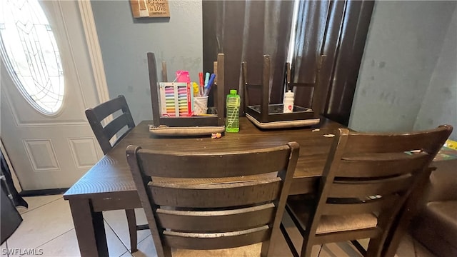 view of tiled dining room