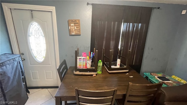 view of tiled dining room