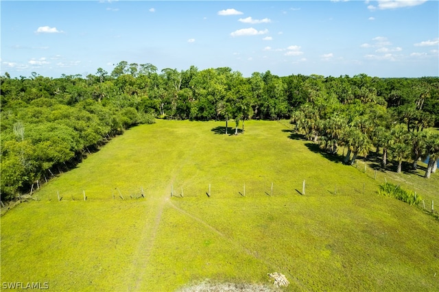 drone / aerial view with a rural view