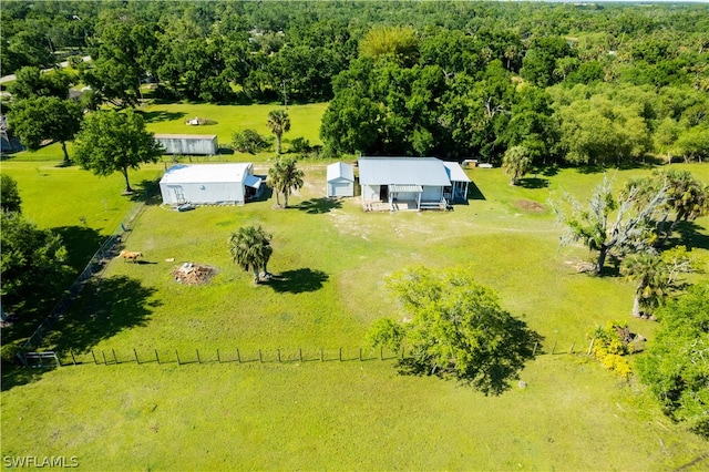 bird's eye view with a rural view