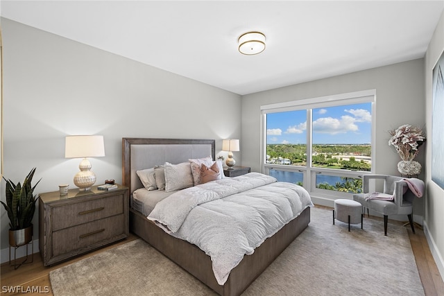 bedroom featuring light hardwood / wood-style floors