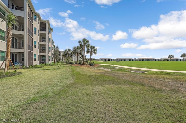 view of home's community with a lawn