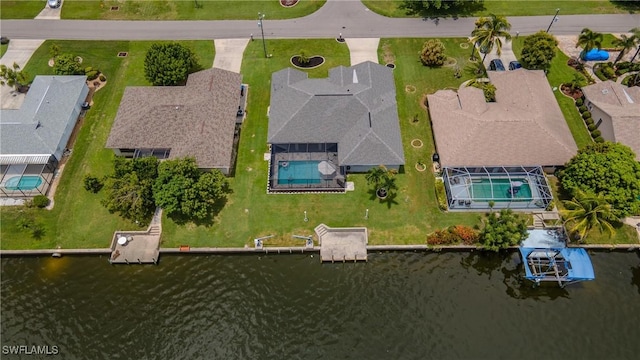 2201 SE 10th Ave, Cape Coral, FL 33990 - drone / aerial view of a pool and a large body of water