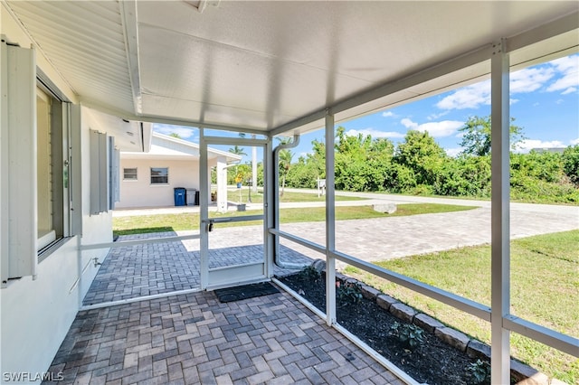 view of unfurnished sunroom