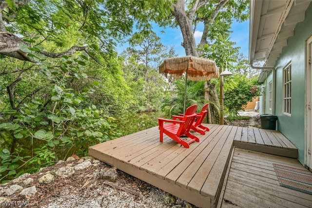 view of wooden deck