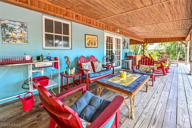 deck with outdoor lounge area