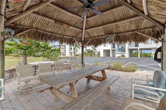 view of patio / terrace with a gazebo