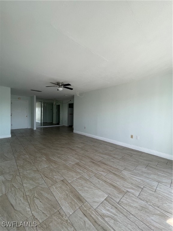 empty room with ceiling fan