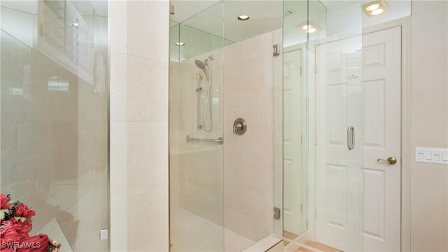 bathroom featuring walk in shower