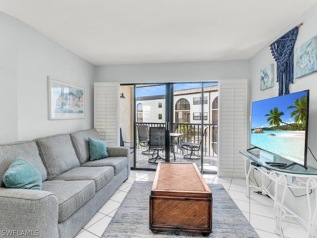 view of tiled living room