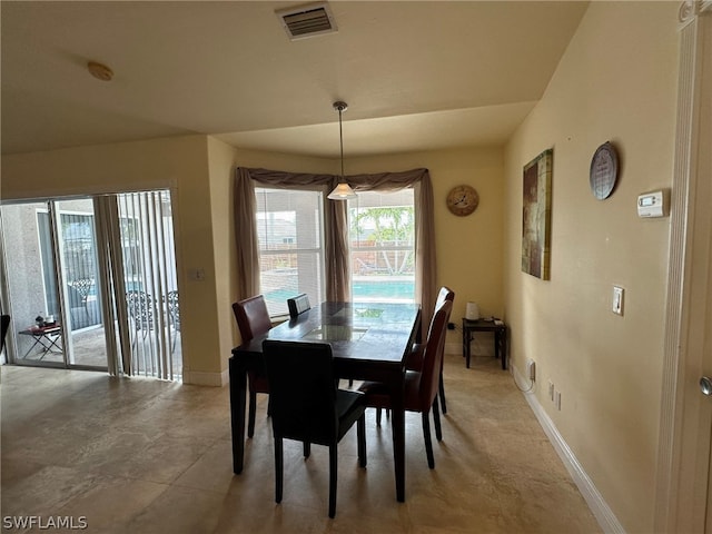 view of tiled dining area