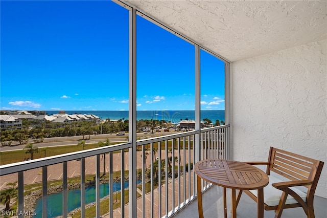 balcony with a water view