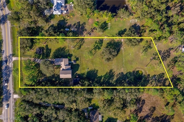 aerial view with a rural view