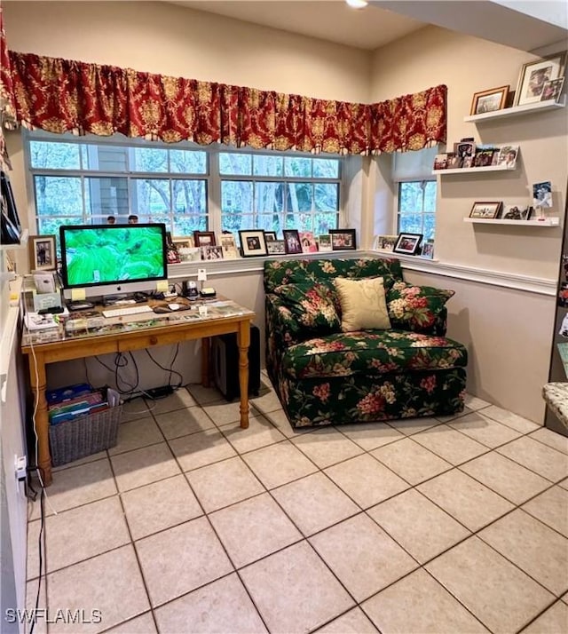 view of tiled office space