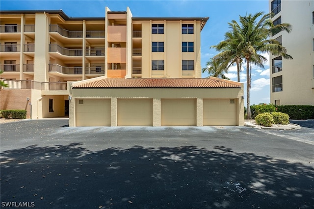 view of building exterior featuring a garage