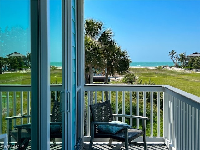 balcony with a water view