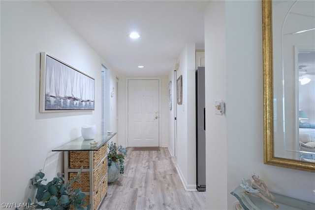 hallway featuring light hardwood / wood-style floors