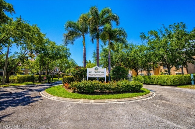 view of community sign