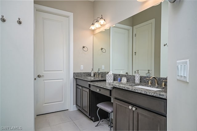 bathroom featuring vanity and tile patterned floors