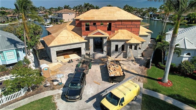 exterior space featuring a water view