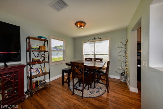 dining room featuring dark wood-type flooring