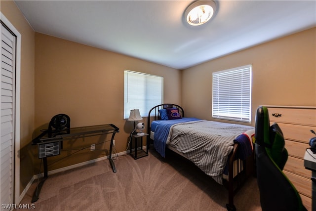 view of carpeted bedroom